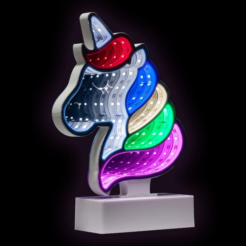 LED Lighted 3D Unicorn Infinity Mirror - 8"