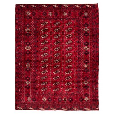 Teimani Red Rug 3'10" x 5'5" - 3'10 x 5'5