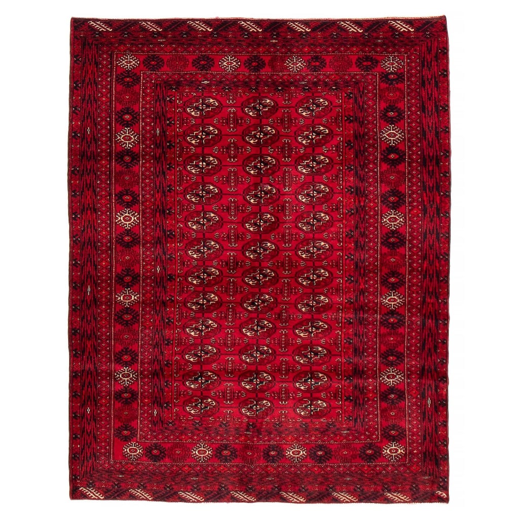 Teimani Red Rug 3'10" x 5'5" - 3'10 x 5'5