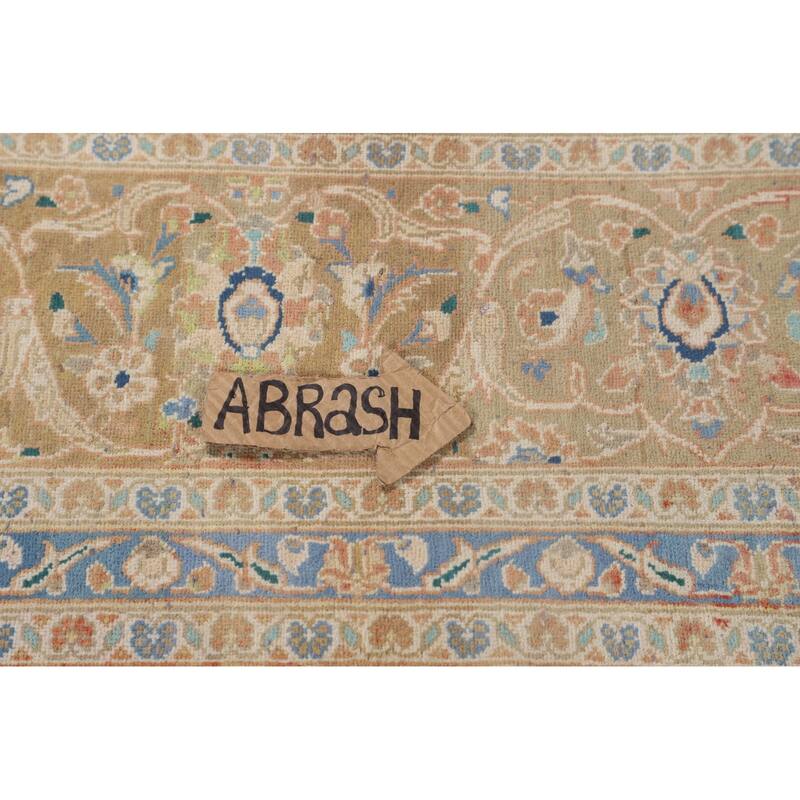 Traditional Mashad Persian Vintage Area Rug Handmade Wool Carpet - 8'1" x 11'5"