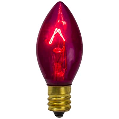 Pack of 4 Pink Twinkle C7 Transparent Christmas Replacement Bulbs - 2"