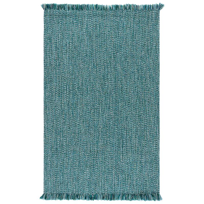 SAFAVIEH Handmade Braided Natasja Washable Indoor/Outdoor Rug - Weather Resistant & Easy Cleaning - 5' x 8' - Turquoise