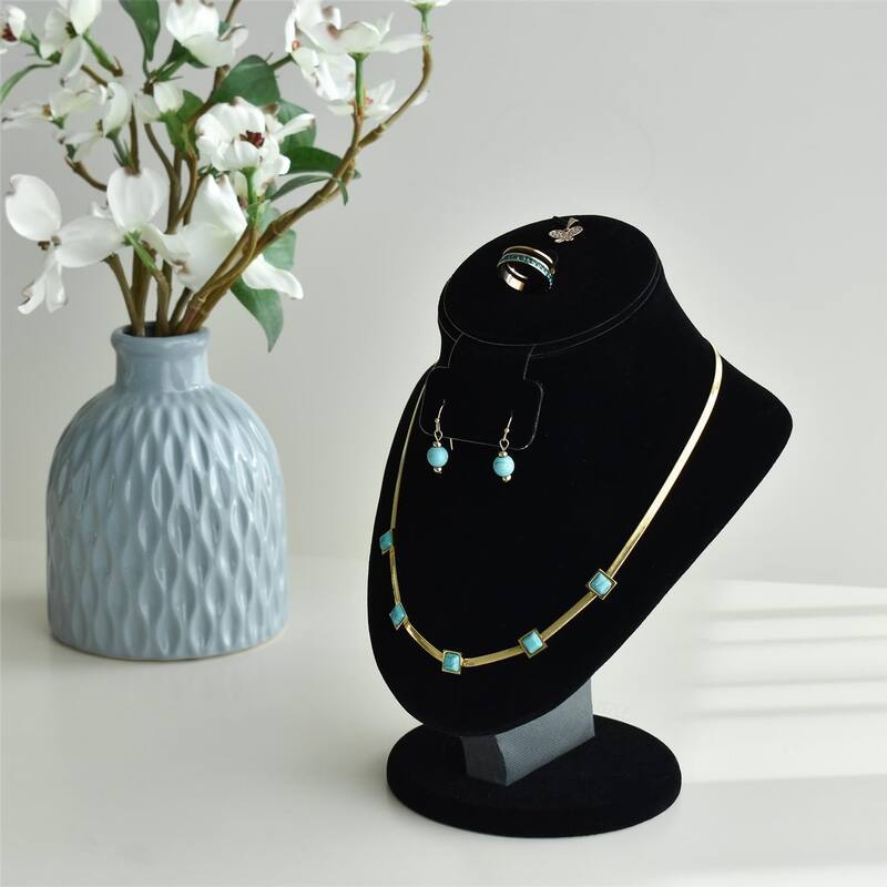 Jewelry Display Necklace Bust , Black Velvet S Bed Bath & Beyond 39721444