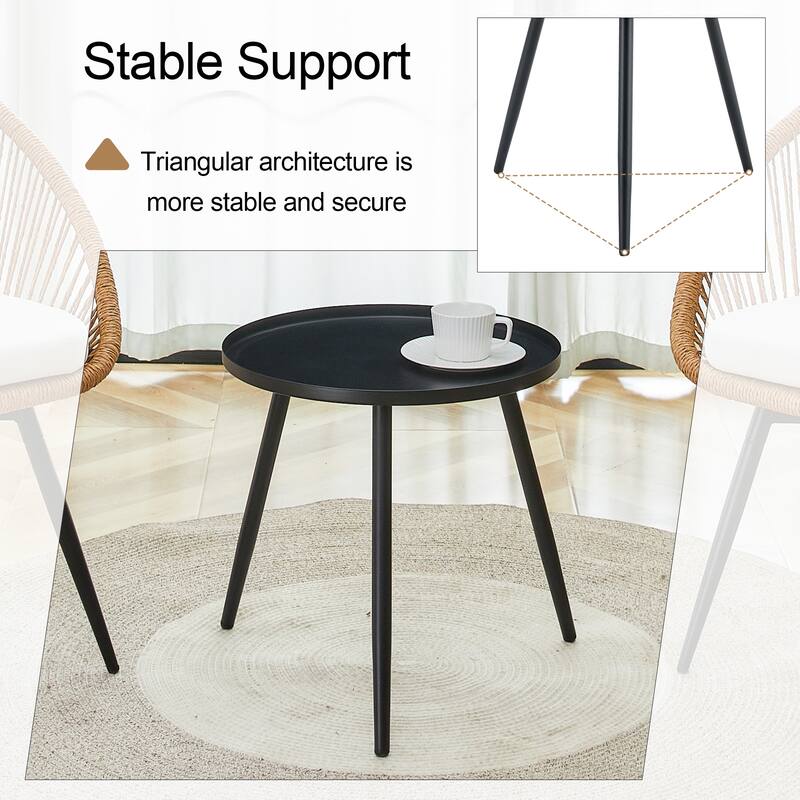 Roomfitters 3-Pcs Outdoor Furniture Set with Rattan Swivel Chairs and Round Coffee Table, Patio Seating, Natural