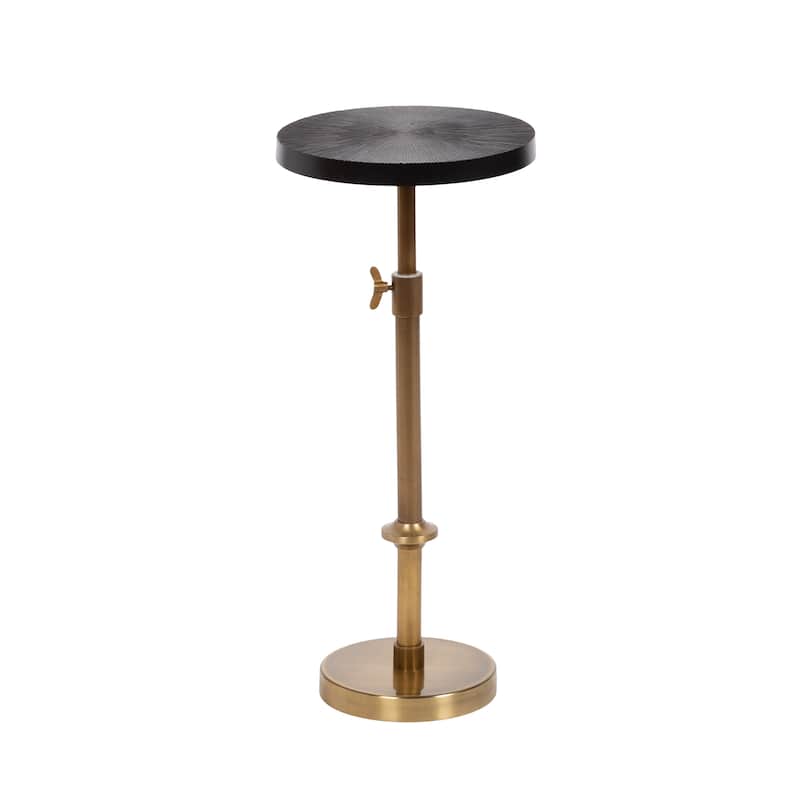 Kate and Laurel Engles Metal Table and Plant Stand - 10x10x30 - Black/Gold
