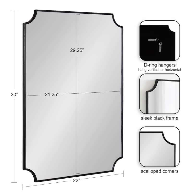 Kate and Laurel Healey Decorative Scallop Wall Mirror - 22x30