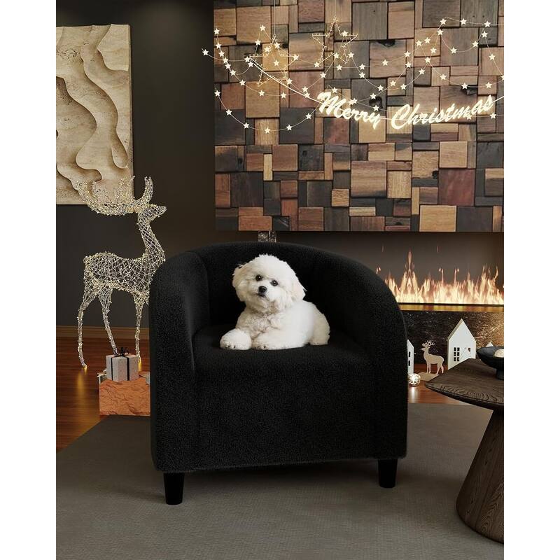 Furry Sherpa Accent Cozy Armrest Sofa Chair for Living Room Bedroom