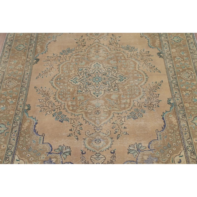 Tabriz Persian Vintage Area Rug Handmade Bedroom Wool Carpet - 6'6"x 9'9"