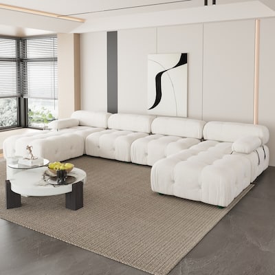 U-shaped Velvet Upholstery Sectional Modern Modular Couch