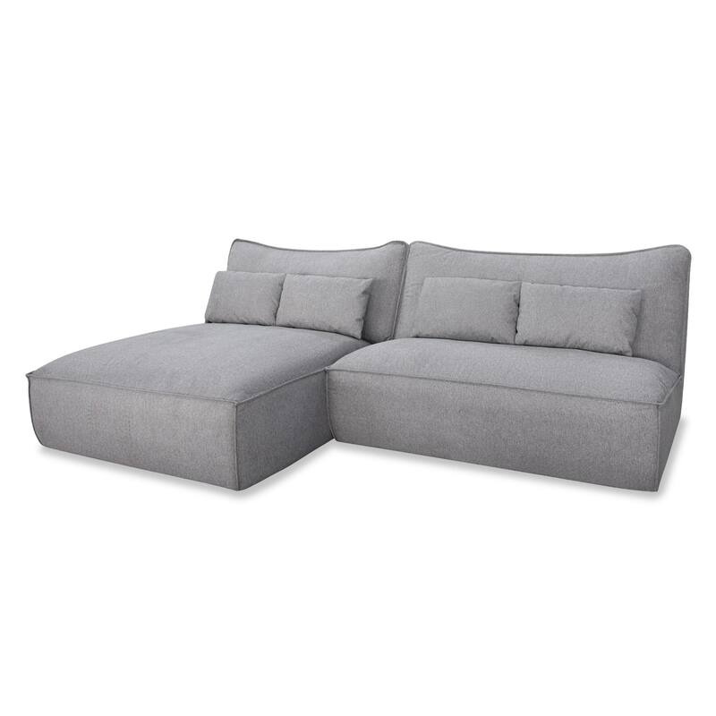 Divani Casa Racine Modern Grey Fabric Modular Sectional Sofa