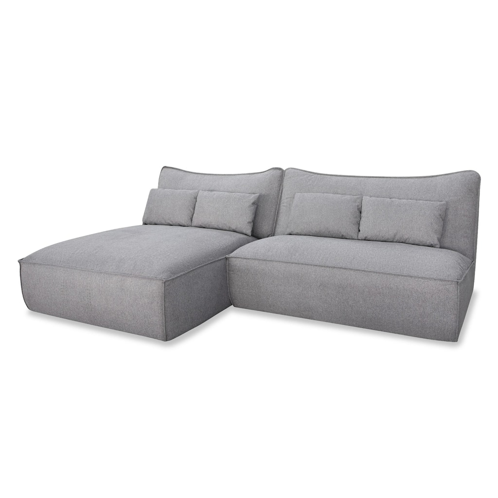 Divani Casa Racine Modern Grey Fabric Modular Sectional Sofa