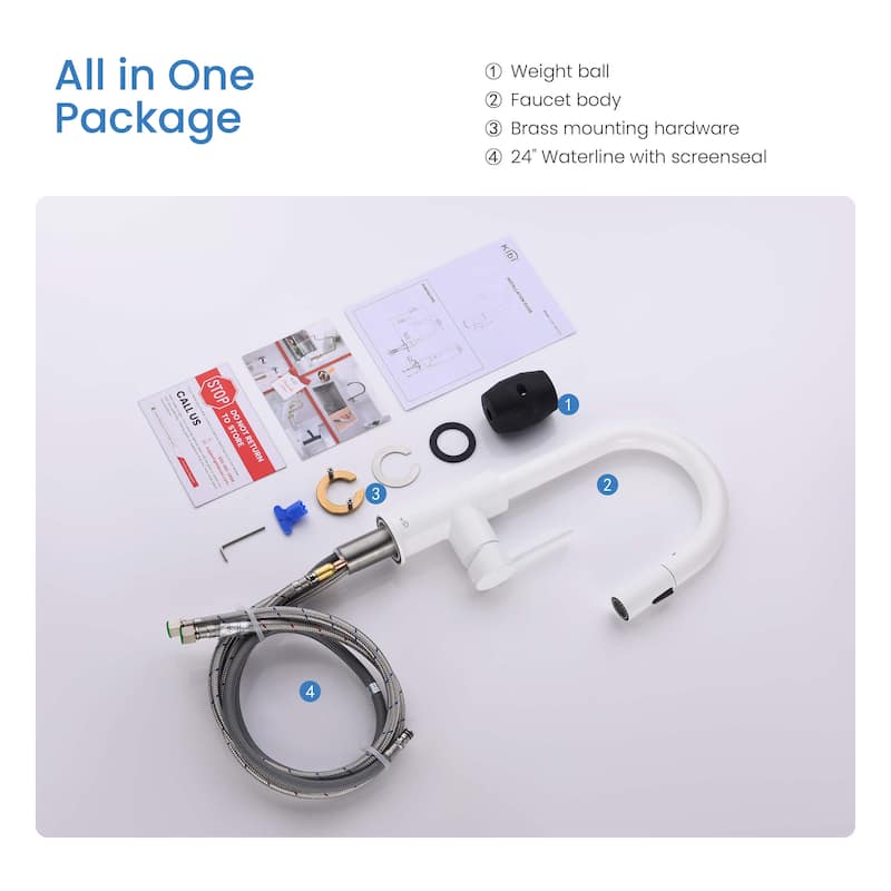 Single-Hole Pull-Down Kitchen Faucet with Sprayer and Magnetic Docking