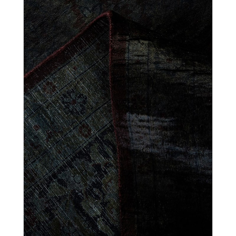 Overton Hand Knotted Wool Vintage Inspired Modern Contemporary Overdyed Brown Area Rug - 10' 2" x 17' 9"