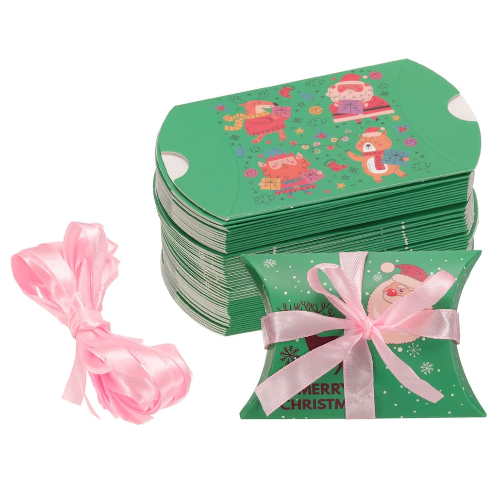 50Pcs Pillow Boxes 3.5 x 2.8 x 1 Inch Gift Boxes with Pattern