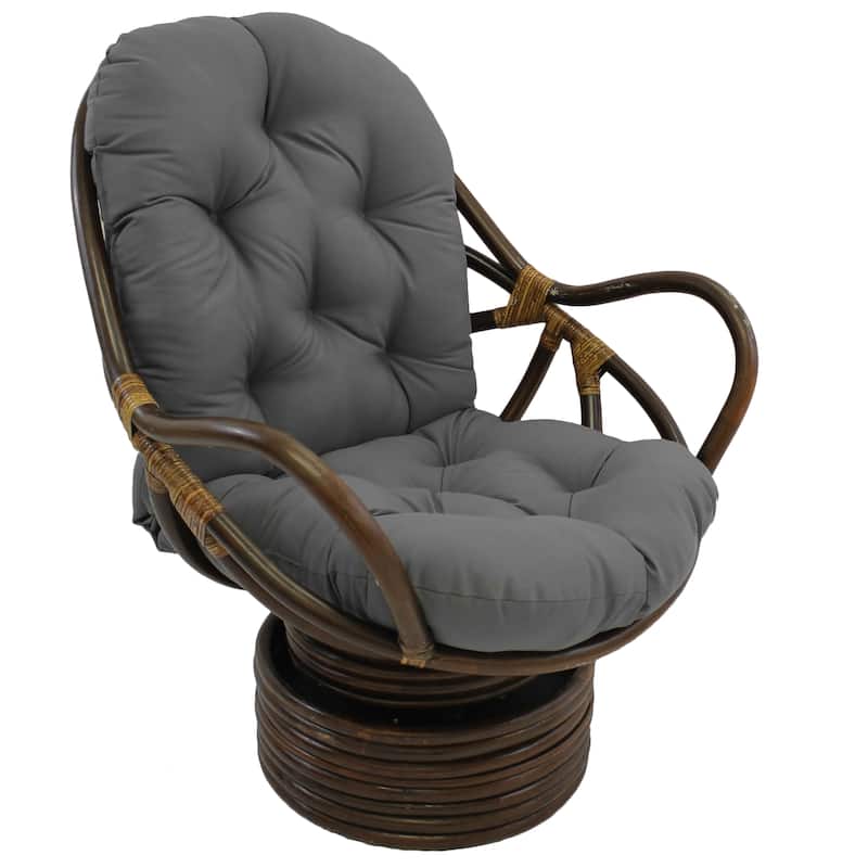 48-inch by 24-inch Twill Indoor Seat/Back Rocker Cushion (Cushion Only) - 48 x 24 - Steel Grey