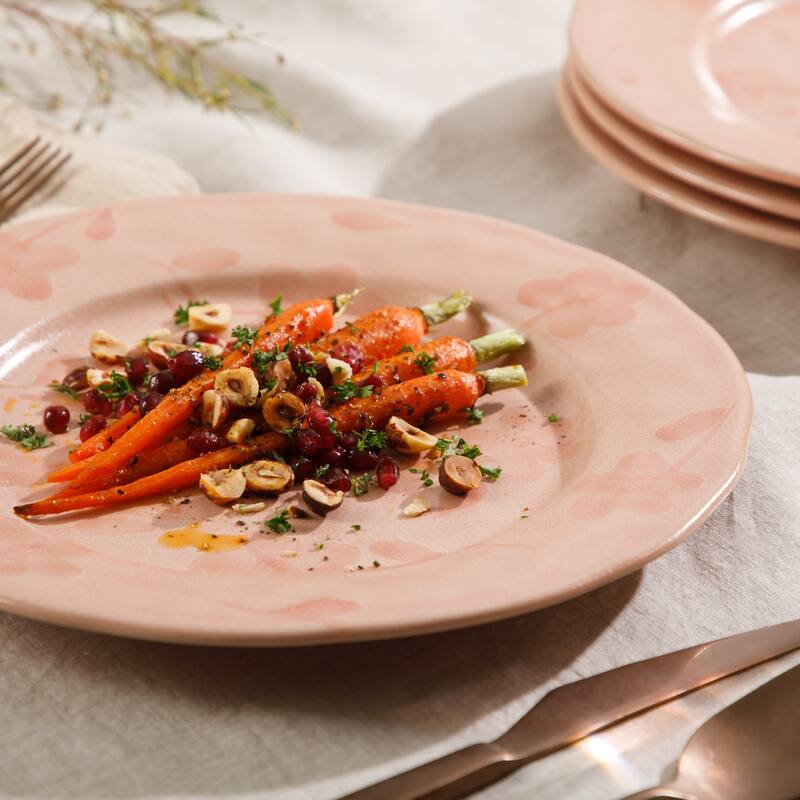 Bloomhouse - 2 Time Oprah's Favorite Things Made in Portugal Porto Petals Floral Hand Painted 10.8 Inch Dinner Plates Set