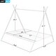 preview thumbnail 3 of 5, Full Size Metal Frame House Bed,Tent Bed Floor Play House Bed with Slat for Kids Girls Boys,No Box Spring Needed