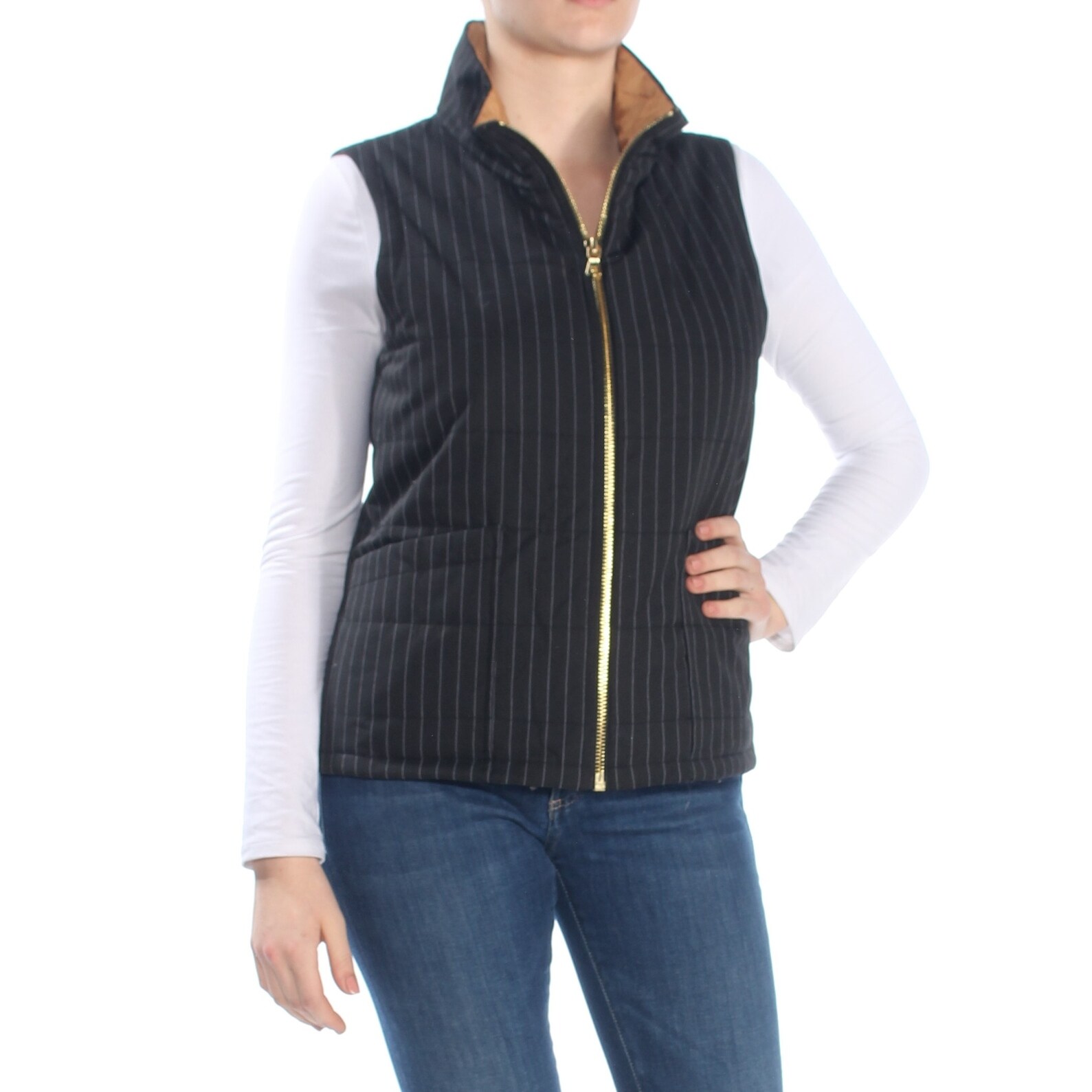 Shop Anne Klein Black Sleeveless Vest Top Size M On Sale