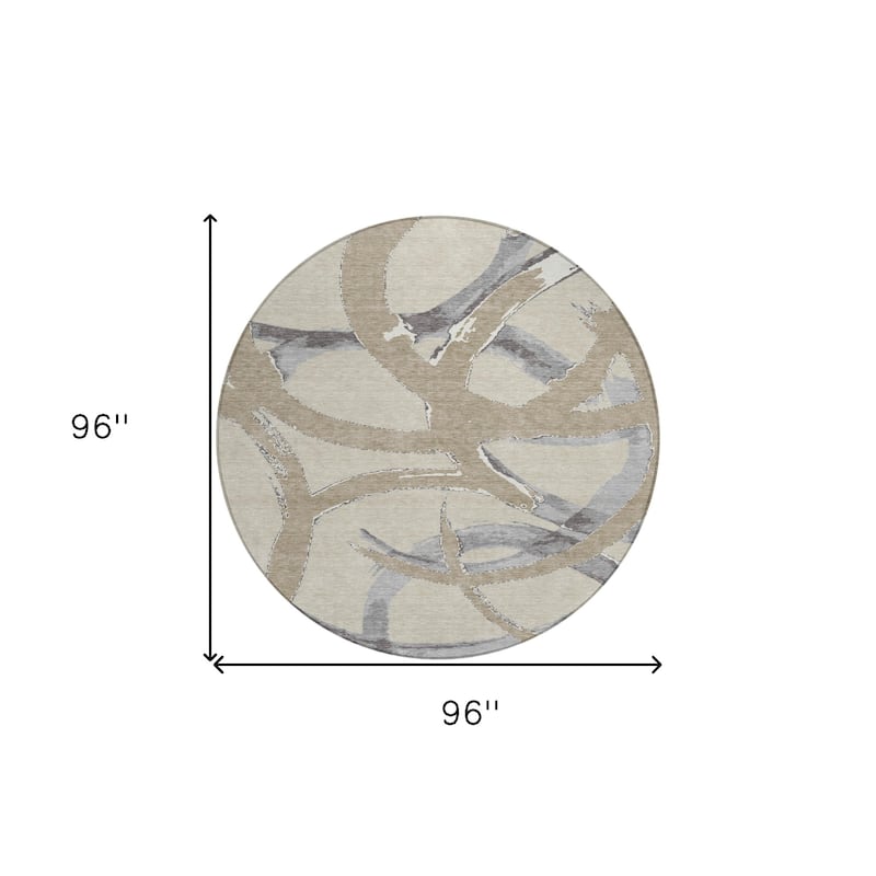 HomeRoots Abstract Transitional Rectangle Outdoor Rug