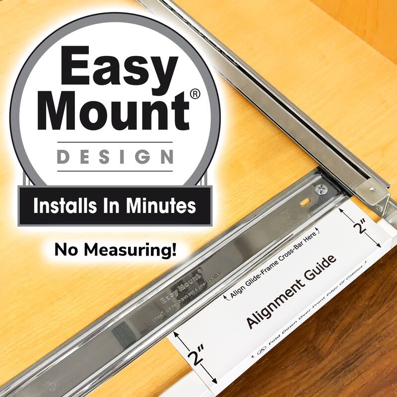 LYNK PROFESSIONAL® Pull Out Cabinet Organizer, 14"W x 21"D - Slide Out Drawers for Kitchen Cabinets - Chrome