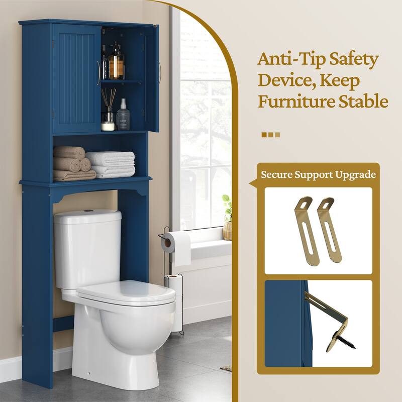 Yaheetech Bathroom Space Saving Organizer Over-the -Toilet with Adjustable Shelf for Bathroom