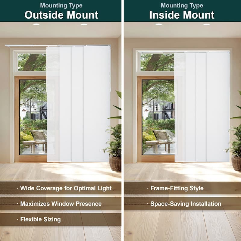 CHICOLOGY Adjustable Sliding Panels, 4-Rail Track, Light Filtering