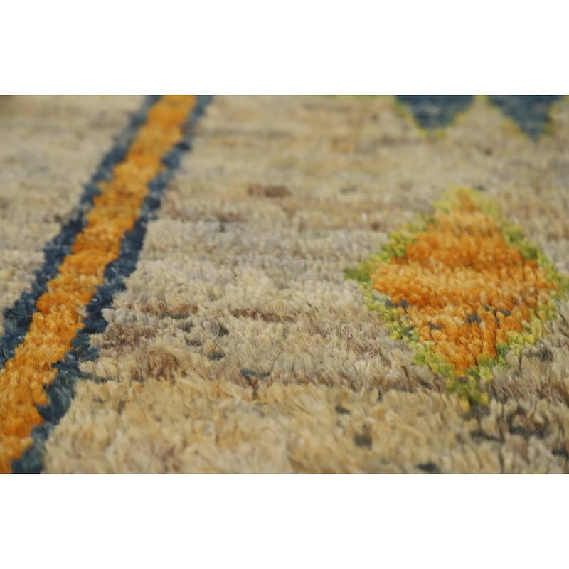 Geometric Tribal Moroccan Oriental Rug Handmade Bedroom Wool Carpet - 3'4" x 6'5"