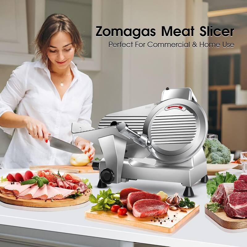 Meat Slicer Machine10 inch Commercial Meat Slicer 240W Semi-Auto Foody Slicer - 10 inch Slicer