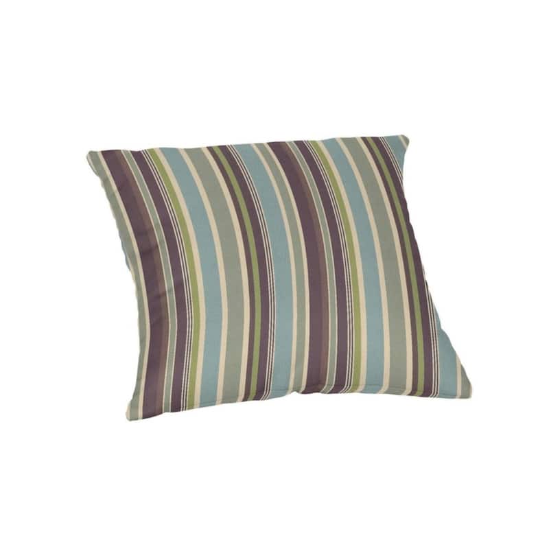 Sunbrella® Stripe Fabric 1-Piece Indoor/Outdoor Square Throw Pillow, 18"W x 18"L, Dolce Oasis - Brannon Whisper