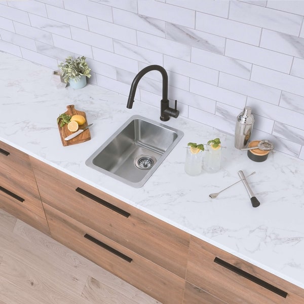 Dualmount Stainless Steel 18 in. Single Bowl Bar Sink