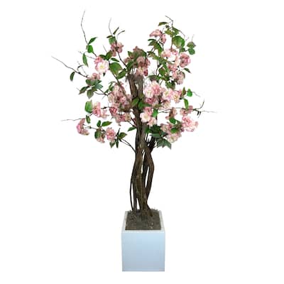 4.5 ft Cherry Blossom Tree in a Fiberstone Planter - Green