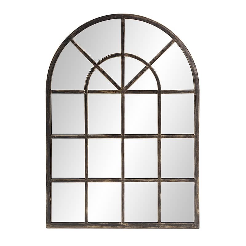 Allan Andrews Oil Rubbed Bronze Metal Arched Windowpane Mirror