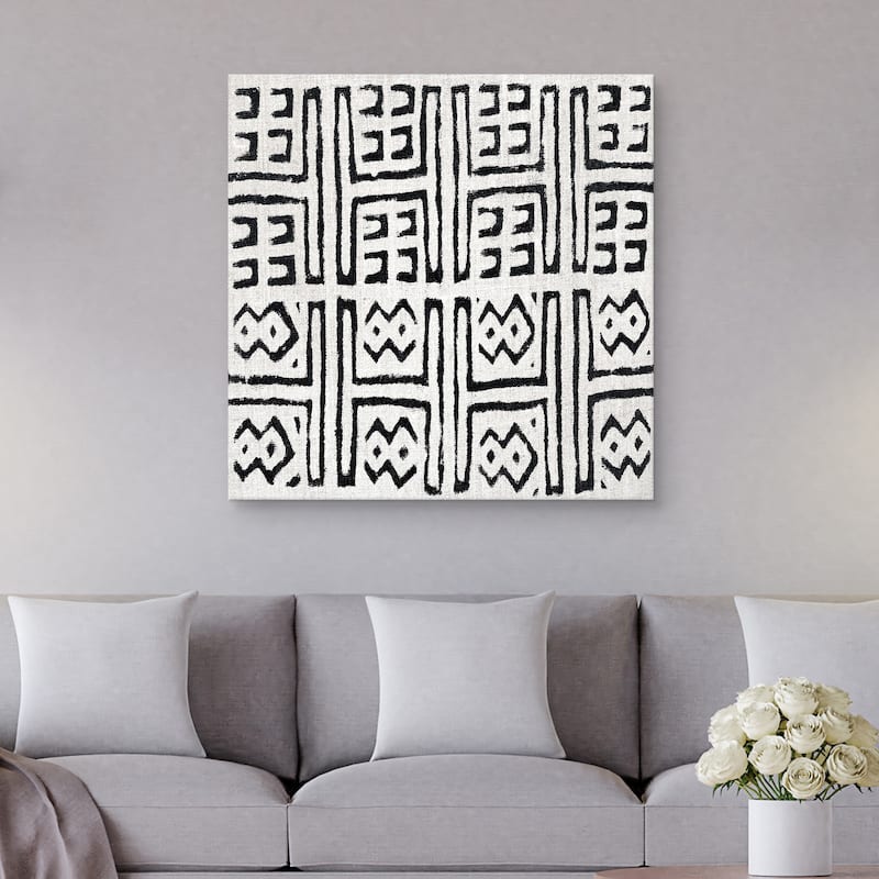 Mudcloth White VII by Ellie Roberts Canvas Art Print