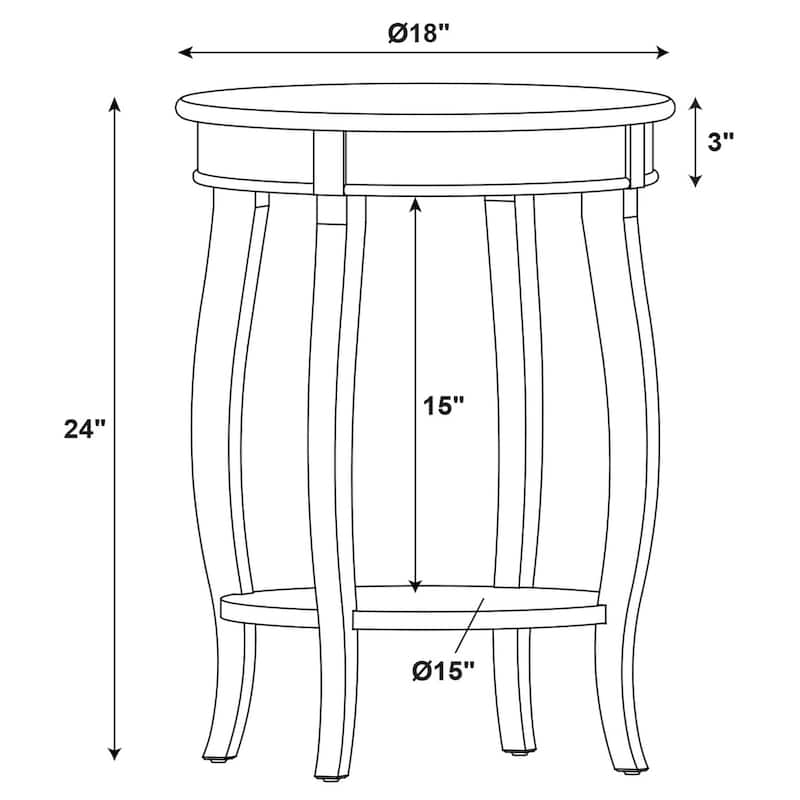 Penelope Round Table with Shelf