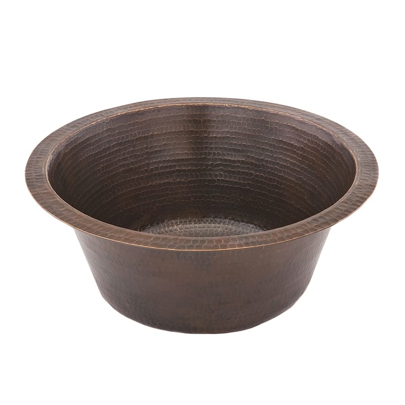 16-in Round Hammered Copper Bar Sink w/ 2-in Drain Opening (BR16DB2)