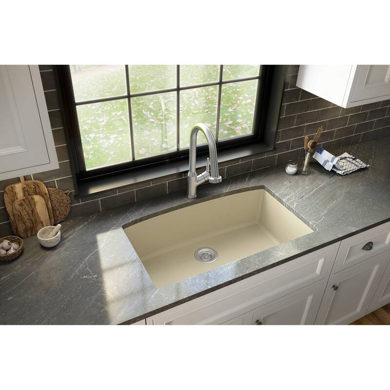 Karran Undermount Quartz 32 in. Single Bowl Kitchen Sink Kit