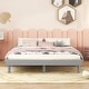 preview thumbnail 11 of 22, Full Size Floating Platform Bed Frame with Slats, No Headboard Grey - Full