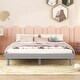 preview thumbnail 1 of 4, Wooden Full Platform Bed Frame for Kids Teens Adults, Full Size Bedframe with Solid Wood Slats Support, Not Included Headboard Grey - Full