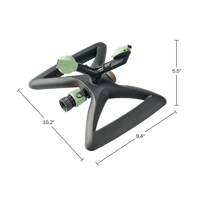 Kings County Tools Rotating Garden Sprinkler for Yard with Adjustable Spray Settings (Mint/Black)