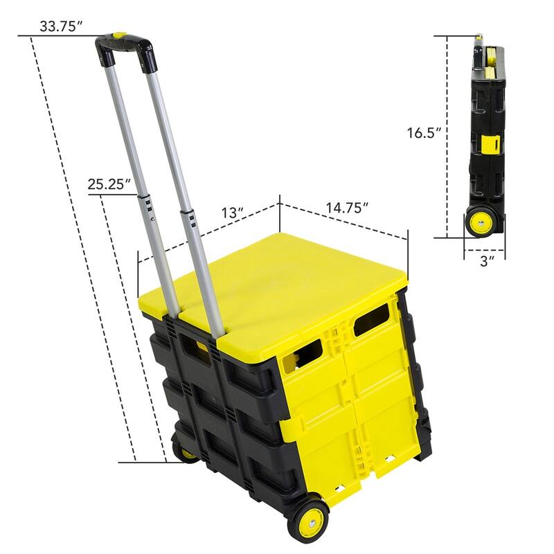 Mount-It! Rolling Utility Cart with Lid and Wheels, 55 Lbs Capacity