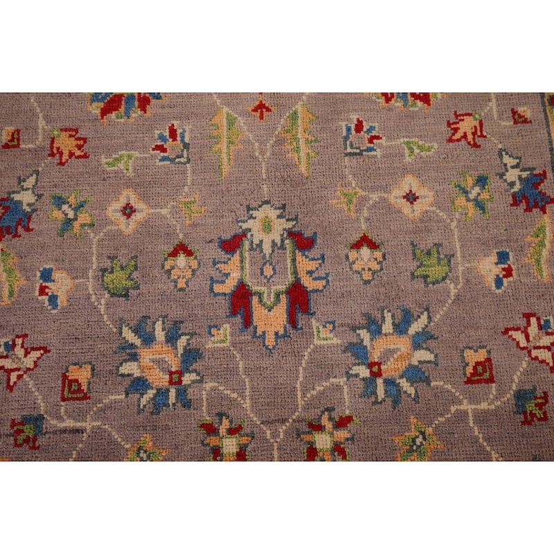 Brown Floral Oushak Oriental Accent Rug Hand-Knotted Wool Carpet - 3'4" x 5'2"