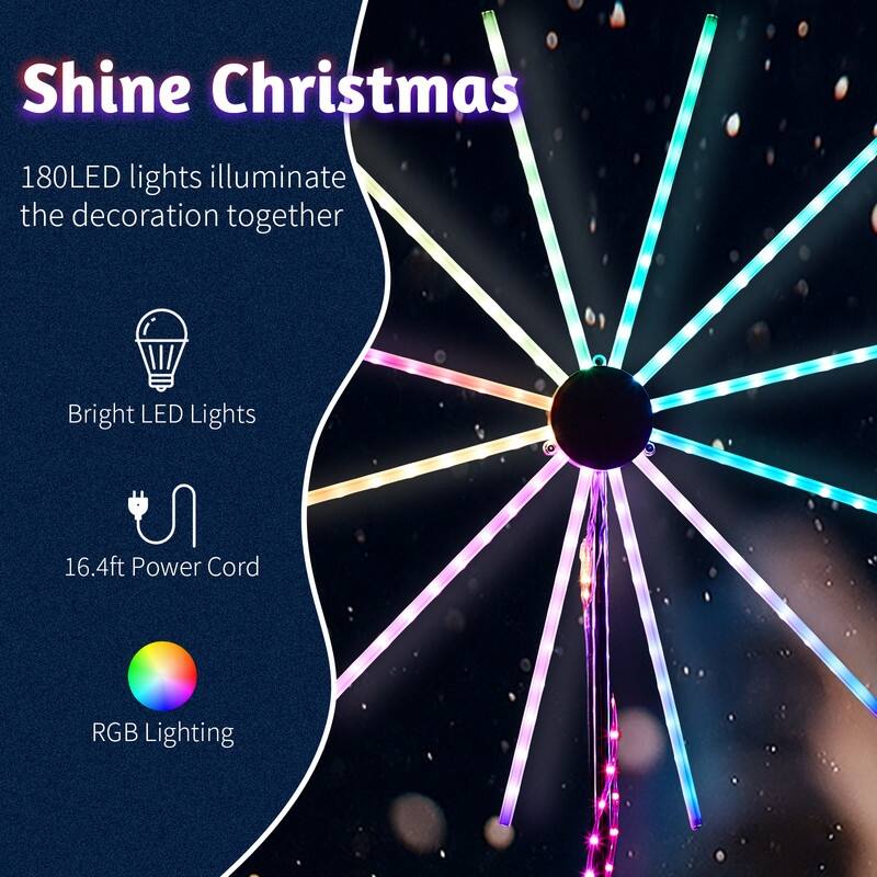 8.3FT Lighted Firework Windmill-Shaped Light with Stand Christmas Decorations