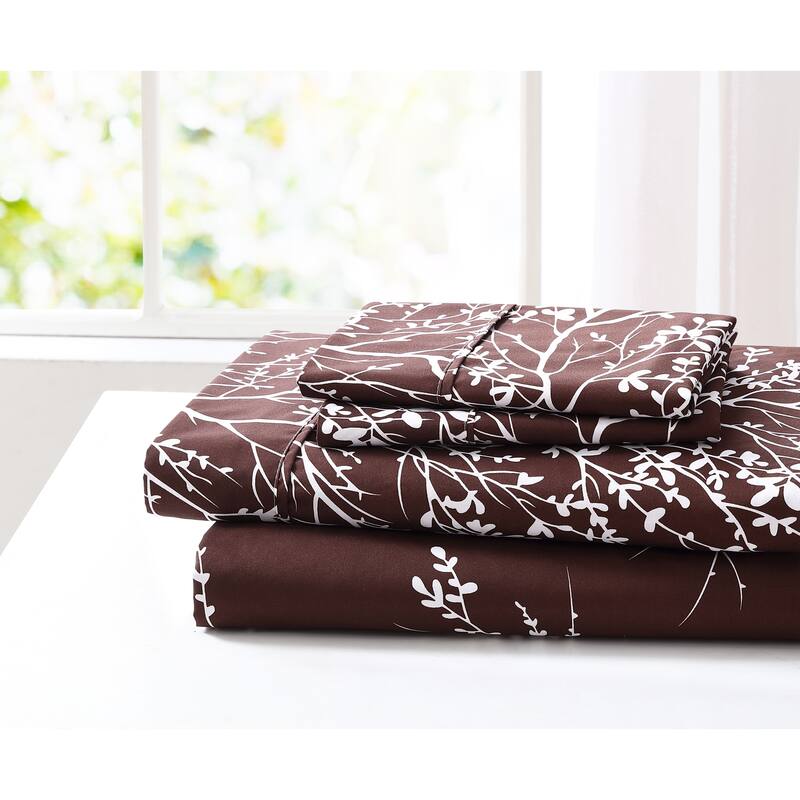 SL SPIRIT LINEN HOME EST. 1988 Foliage Microfiber Sheet Set