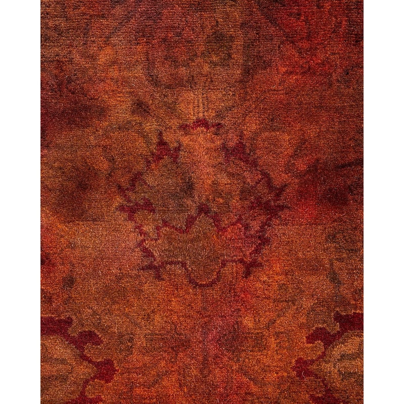 Overton Hand Knotted Wool Vintage Inspired Modern Contemporary Overdyed Multi Area Rug - 2' 9" x 4' 2"
