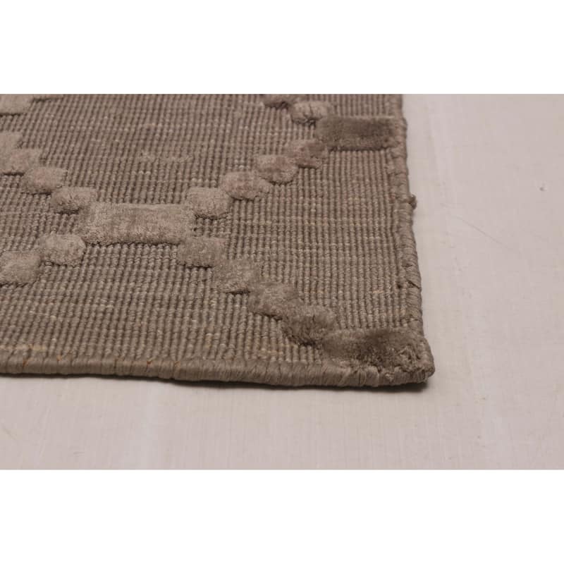 ECARPETGALLERY Hand Loomed Kashkuli Gabbeh Taupe Viscose Rug - 5'7 x 7'11
