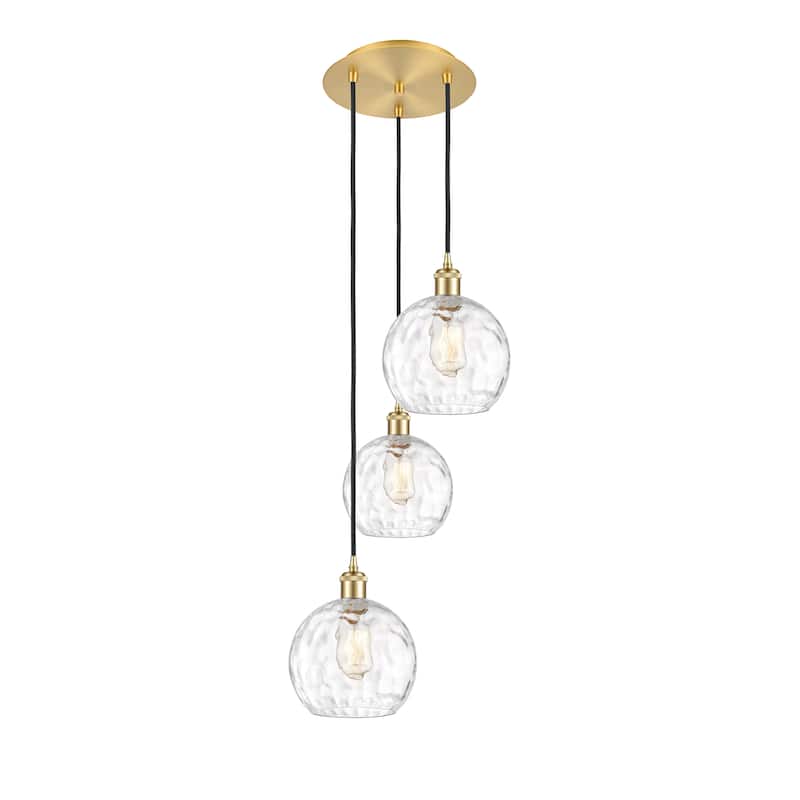 Innovations Lighting Athens Water Glass 3 Light 15" Multi-Pendant - Satin Gold