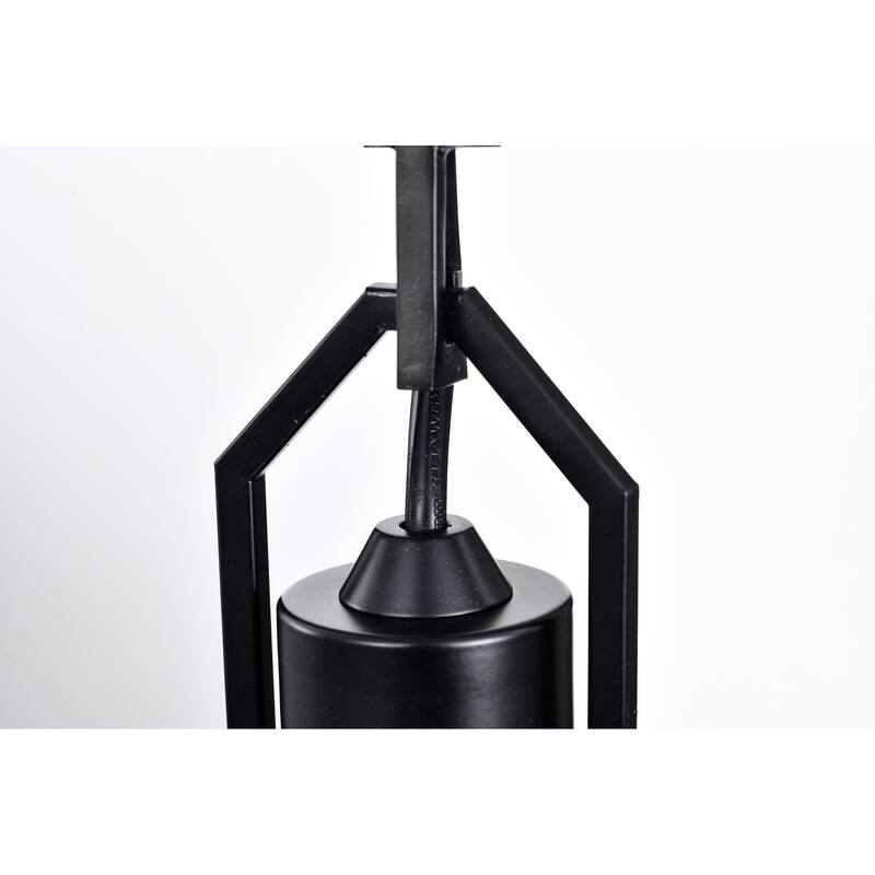 Matte Black 1-Light Mini Pendant with Clear Cone Glass Shade