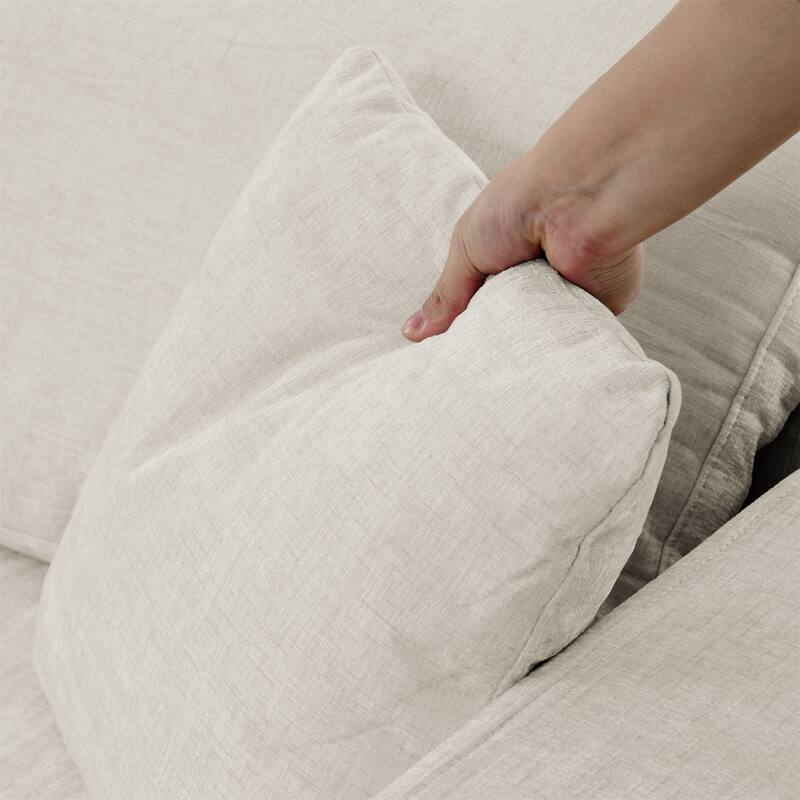 143" Chenille U-Shaped Modular Sectional Sofa with Comfy Chaise, Deep-Seat Design, No Assembly Required