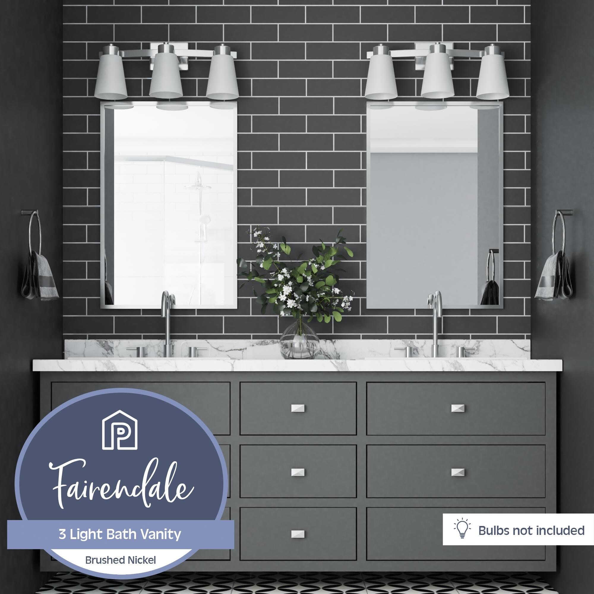 Brushed Nickel Prominence Home 51570-01 Lornah Wall Mount Bath Vanity Brushed Nickel Prominence Home 51570-01 Lornah Wall Mount Bath Vanity