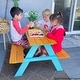 preview thumbnail 7 of 6, Teamson Kids - Outdoor Picnic Table & Chair Set - Wood / Petrol